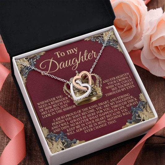 "Straighten Your Crown" Interlocking Hearts Necklace