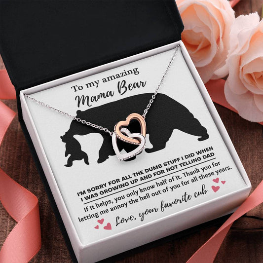 To My Fierce Mama Bear – Interlocking Hearts Necklace