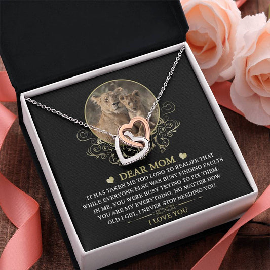 To My Fierce Mom – Interlocking Hearts Necklace