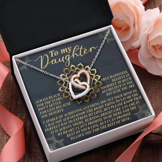 "You Deserve the Stars" - Interlocking Hearts Necklace for Daughter