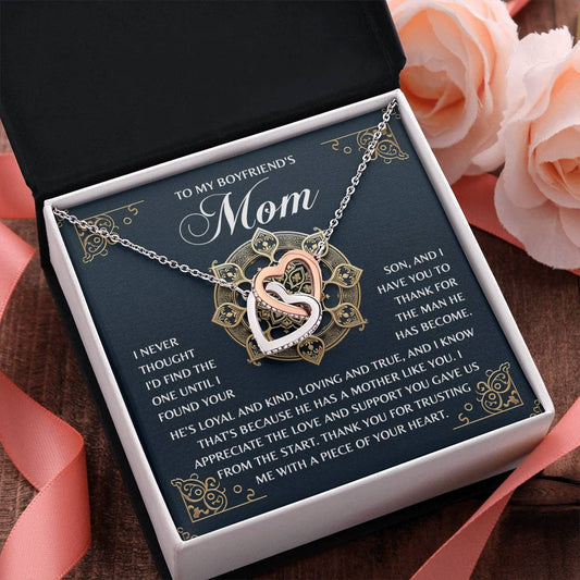 "Thank You for Him" – Interlocking Heart Necklace for Boyfriend's Mom