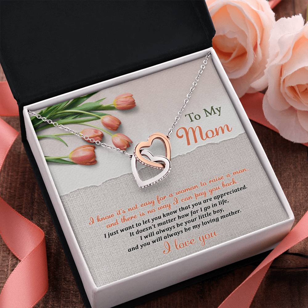 To My Mom – From Your Little Boy | Interlocking Hearts Necklace