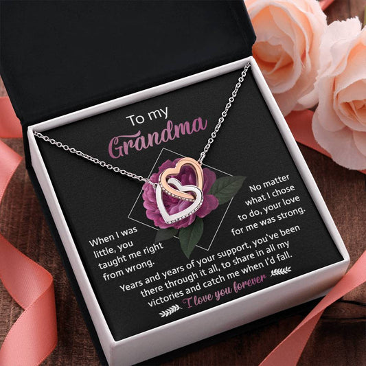 To My Grandma – Interlocking Hearts Necklace of Endless Love & Wisdom