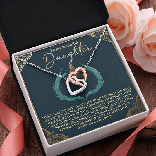 "My Little Princess, Always" – Interlocking Hearts Necklace
