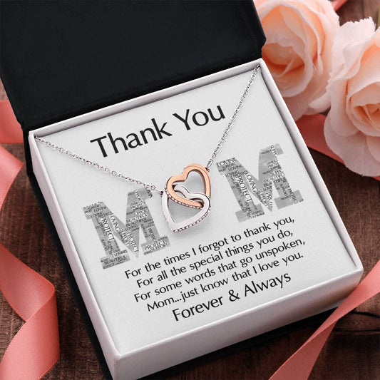 Forever & Always – Thank You, Mom Interlocking Hearts Necklace