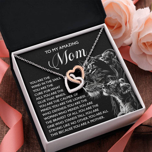 "Lionhearted Mom" – Interlocking Hearts Necklace