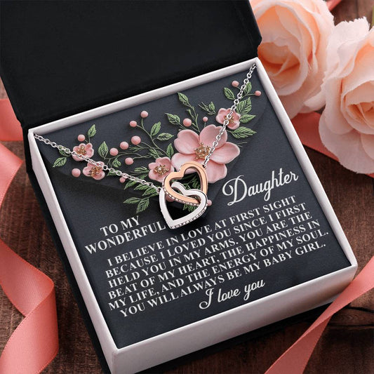 "The Beat of My Heart"  – Interlocking Hearts Necklace for Daughter