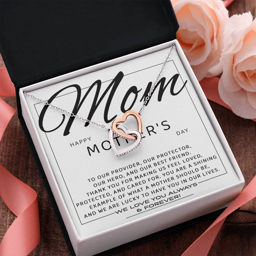 To Our Hero – Interlocking Hearts Necklace for Mom