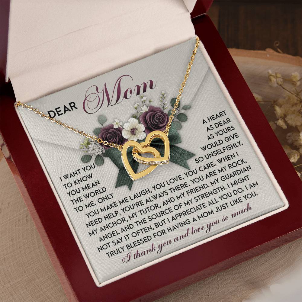 "Forever My Rock"  – Interlocking Hearts Necklace for Mom