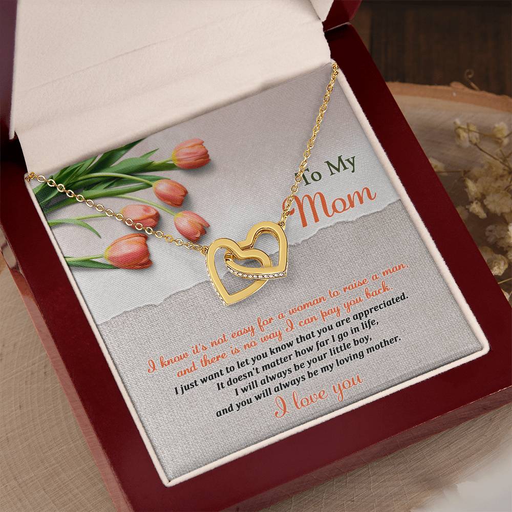To My Mom – From Your Little Boy | Interlocking Hearts Necklace