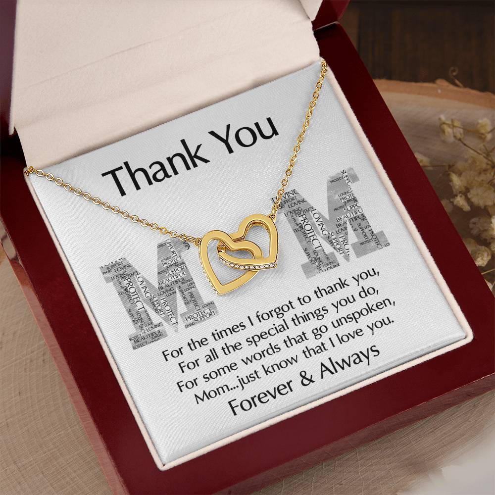 Forever & Always – Thank You, Mom Interlocking Hearts Necklace