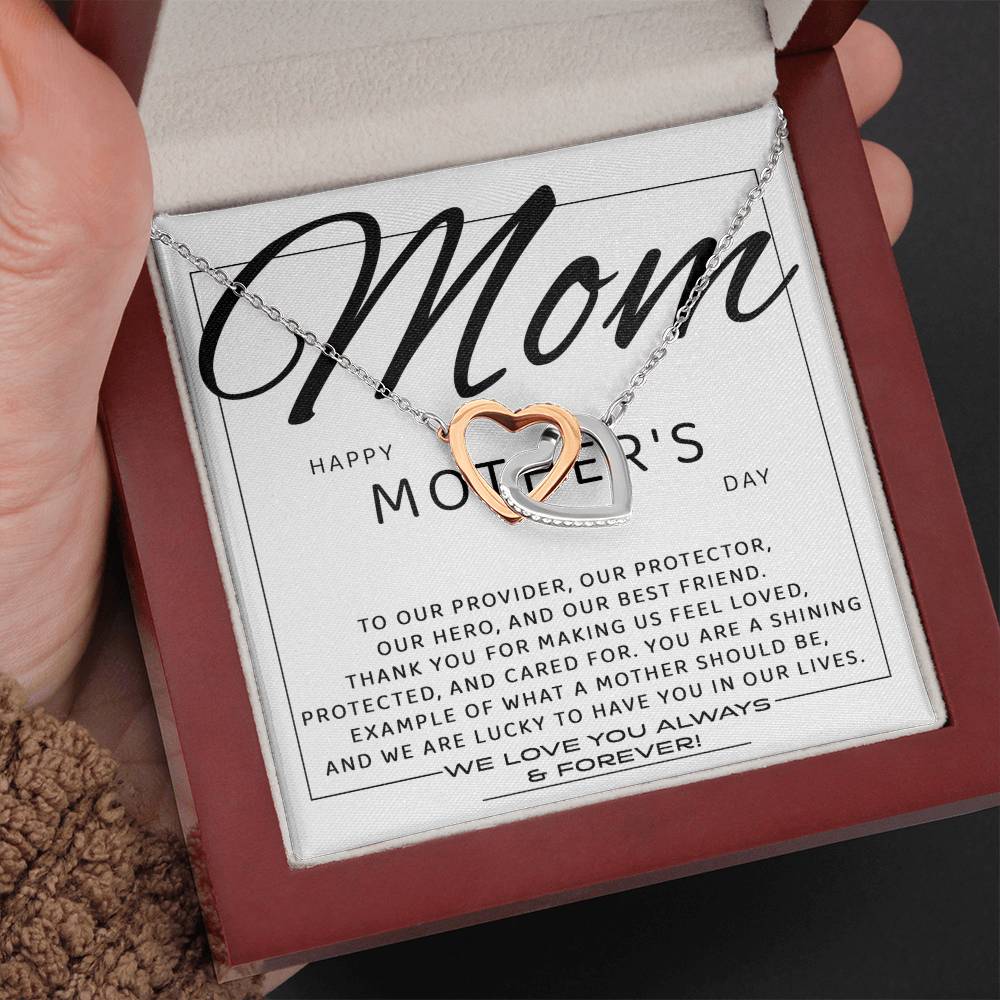 To Our Hero – Interlocking Hearts Necklace for Mom