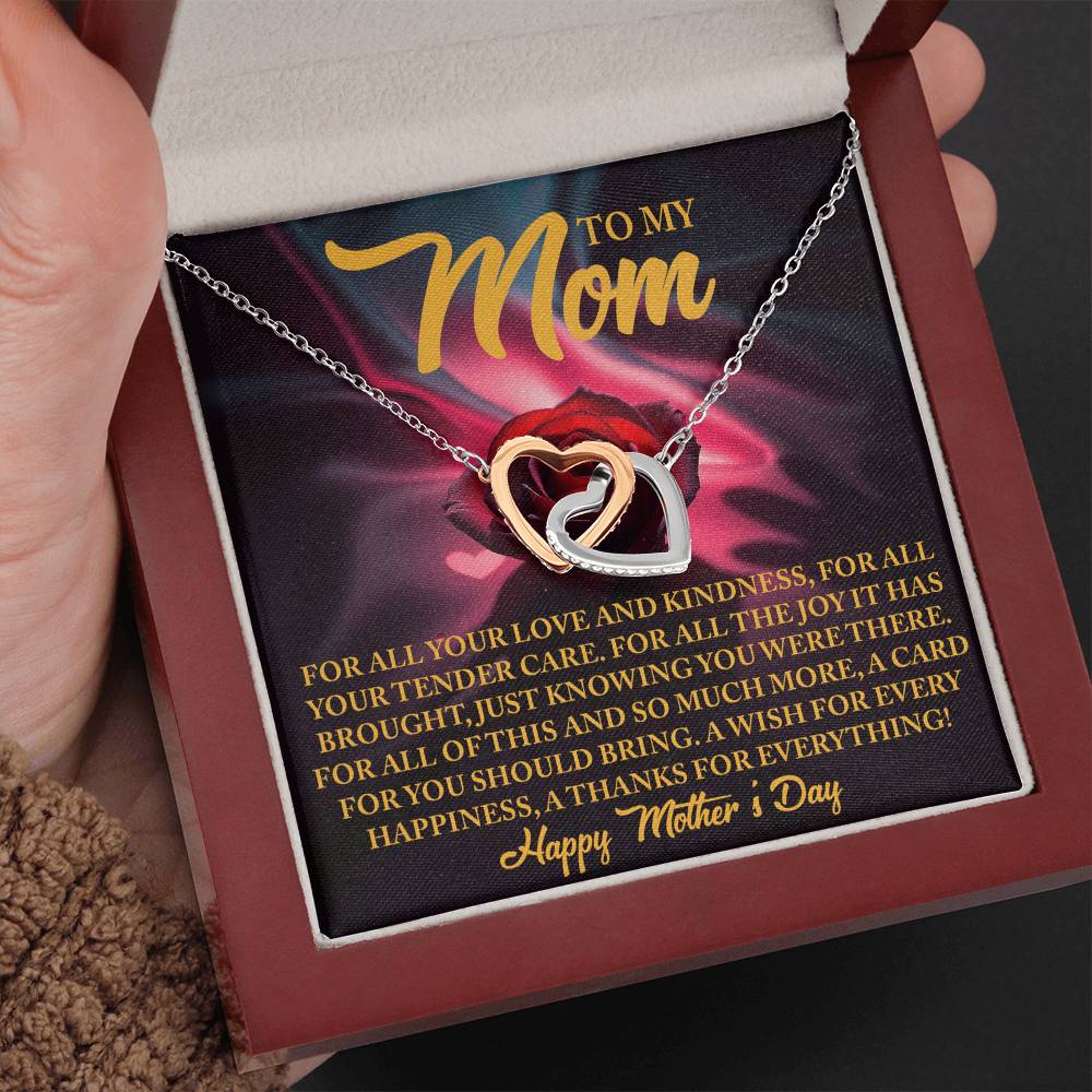 "A Mother's Love" Interlocking Hearts Necklace