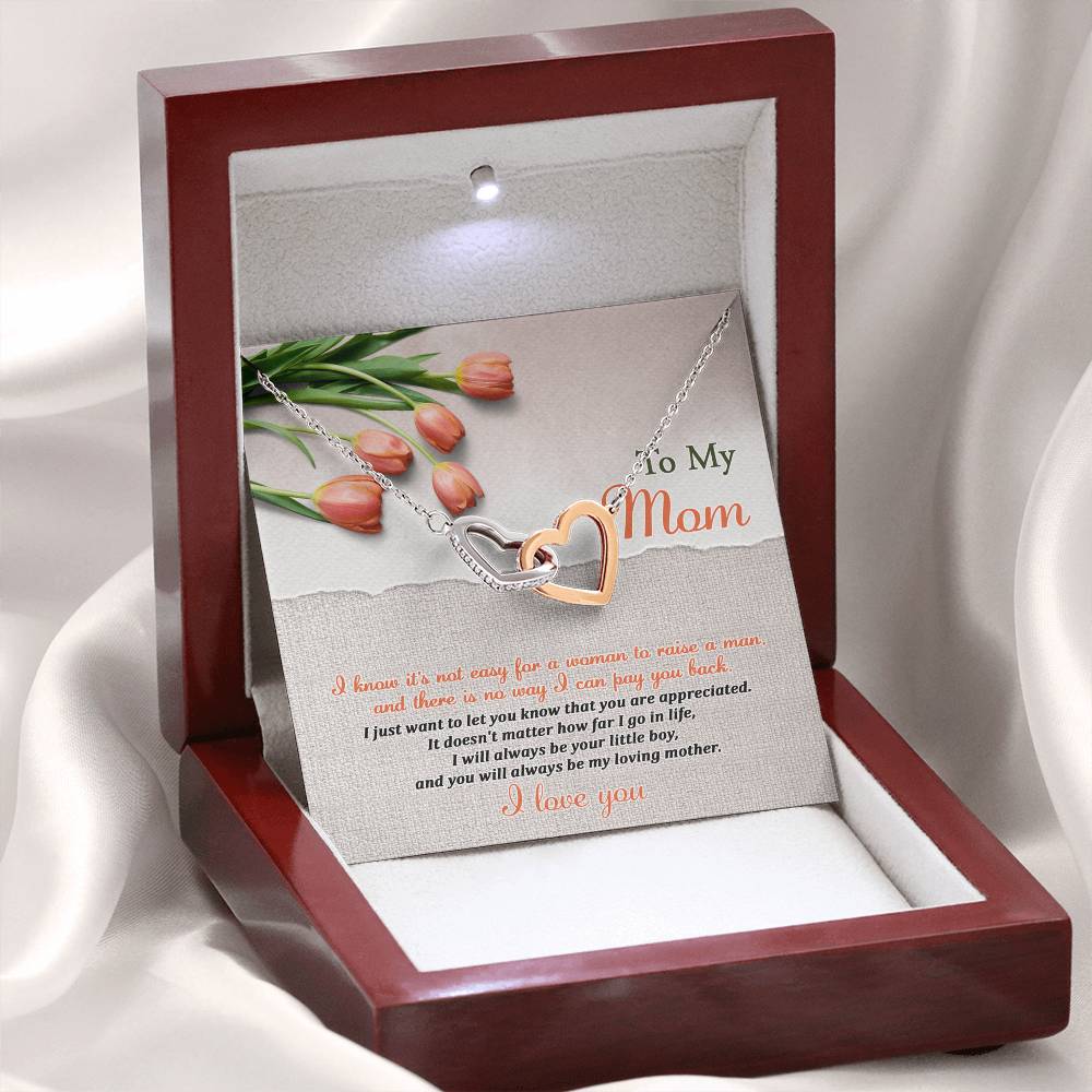 To My Mom – From Your Little Boy | Interlocking Hearts Necklace