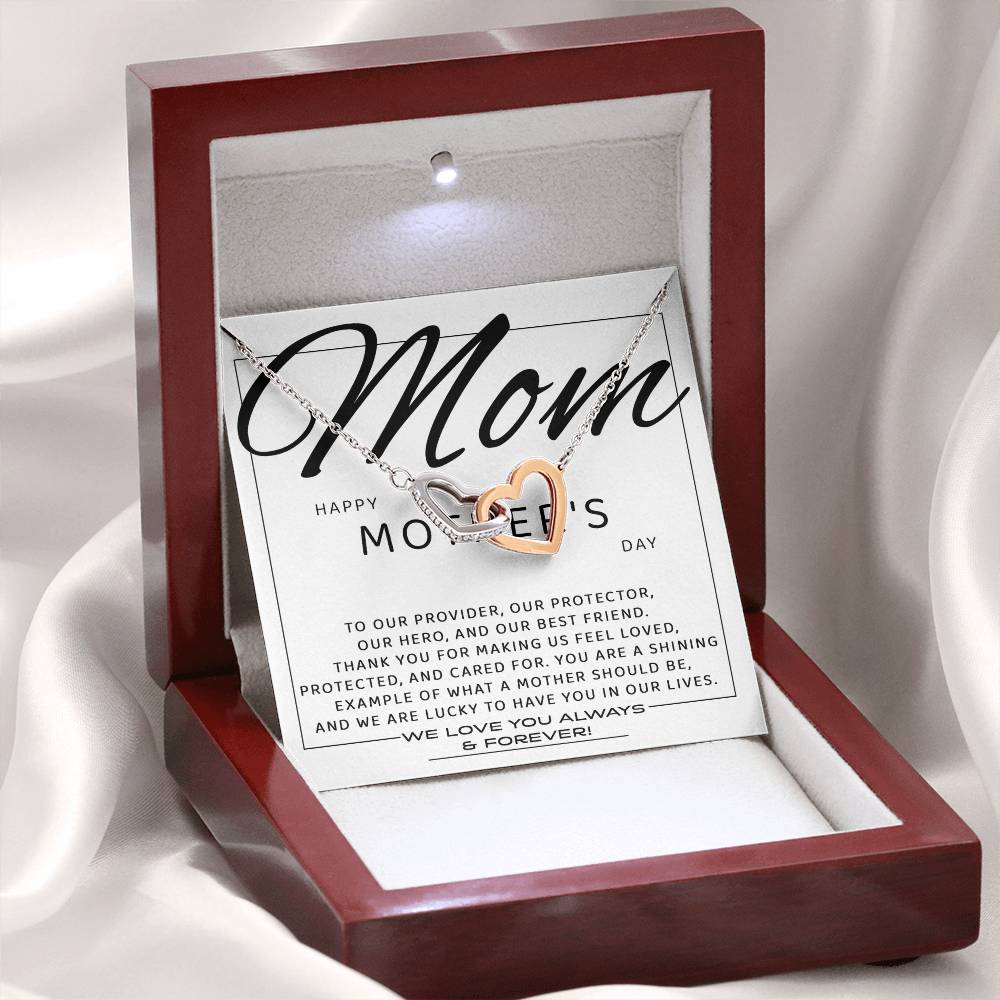 To Our Hero – Interlocking Hearts Necklace for Mom