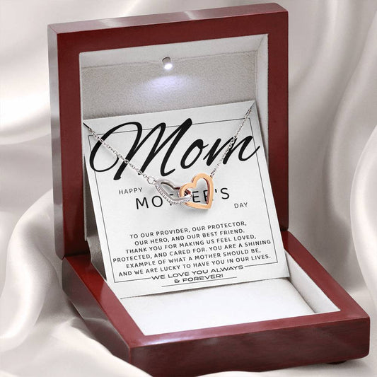 To Our Hero – Interlocking Hearts Necklace for Mom