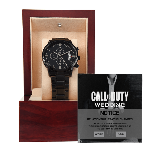 Best Man - Call To Duty - Black Chronograph Watch