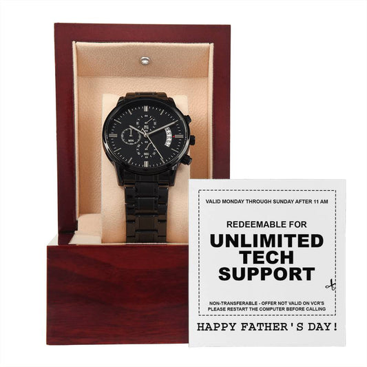 Unlimited Tech Support Voucher – Black Chronograph Watch