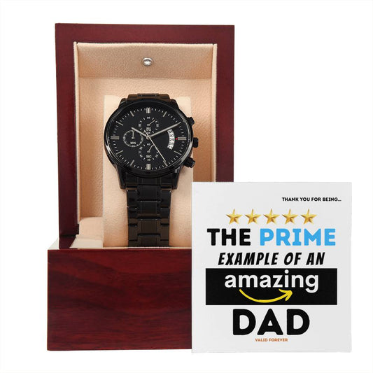 The Prime Example of an Amazing Dad – Black Chronograph Watch