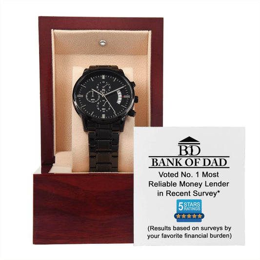 Bank of Dad – Black Chronograph Watch