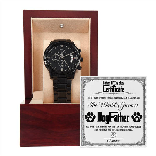 World’s Greatest DogFather – Black Chronograph Watch