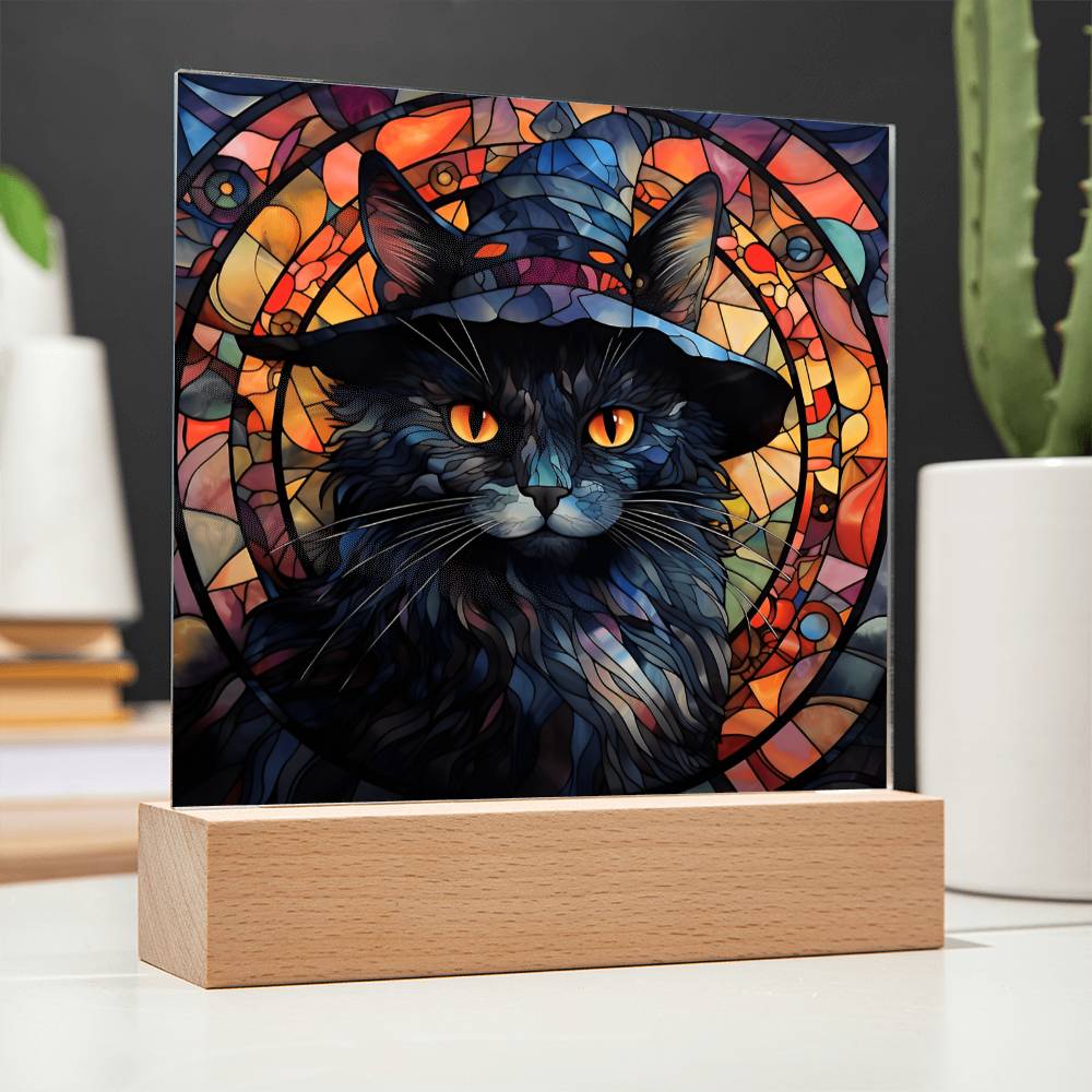 Halloween Black Cat - Acrylic Plaque