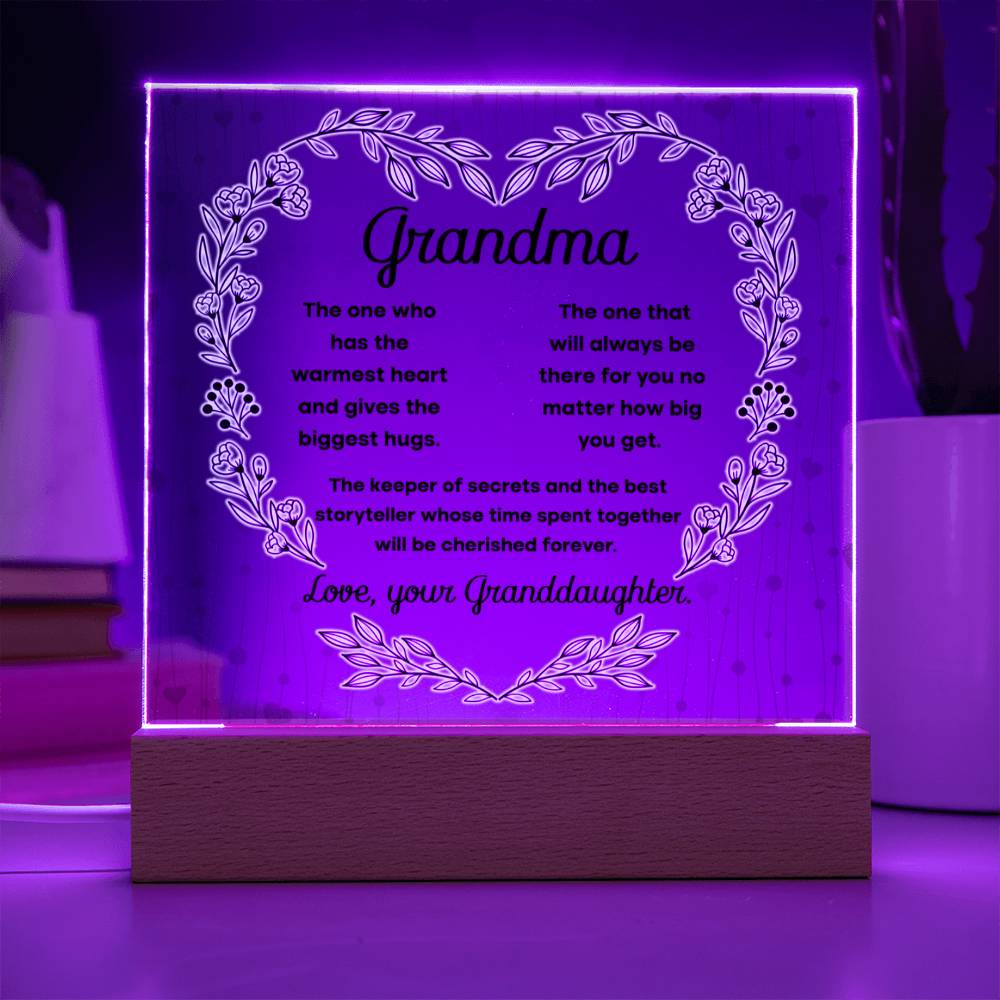 Grandma Cherished Forever - Acrylic Square LED