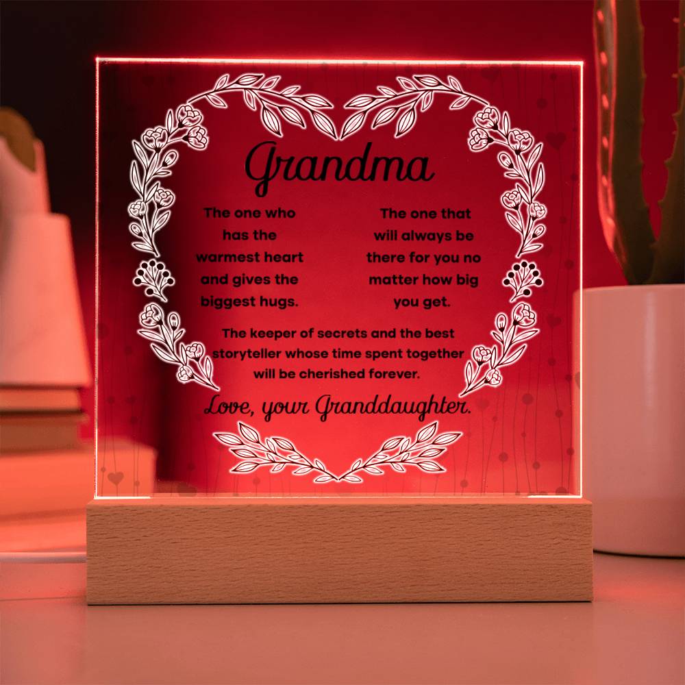 Grandma Cherished Forever - Acrylic Square LED