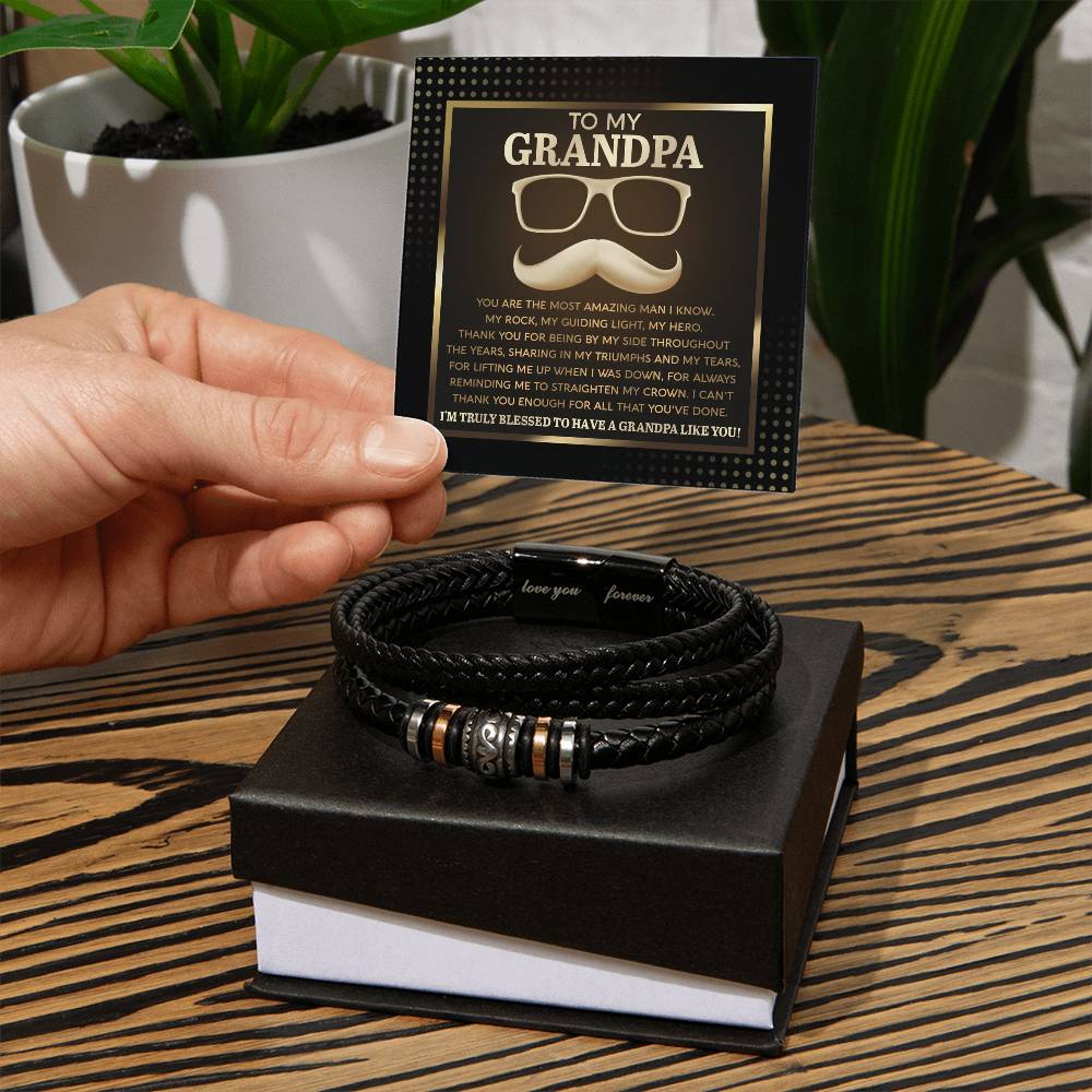 "To My Grandpa, My Hero" – Love You Forever Bracelet Gift