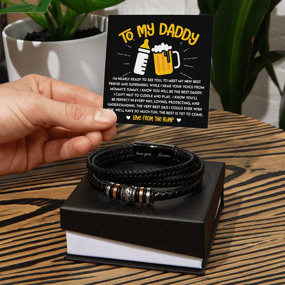 "To My Daddy from the Bump" – First Father's Day Bracelet Gift