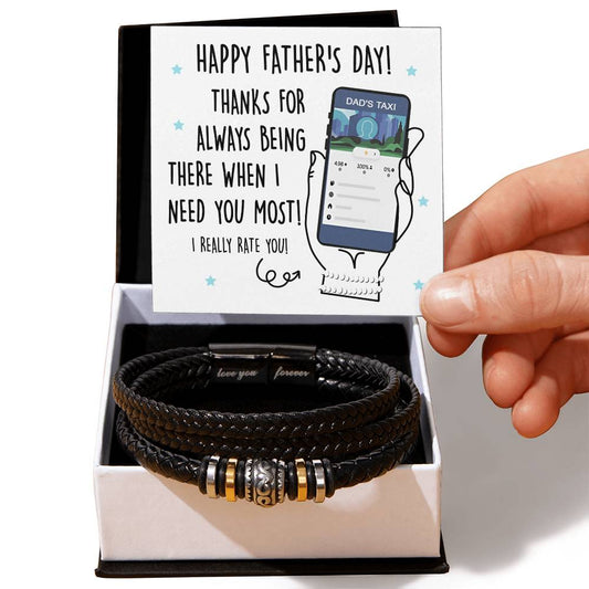 "Thanks for Always Showing Up" – Funny Dad’s Taxi Bracelet