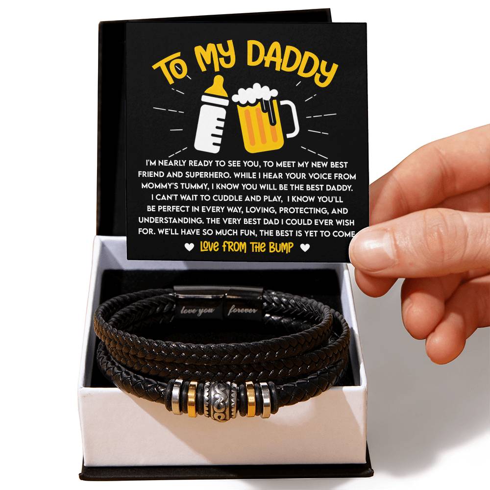 "To My Daddy from the Bump" – First Father's Day Bracelet Gift