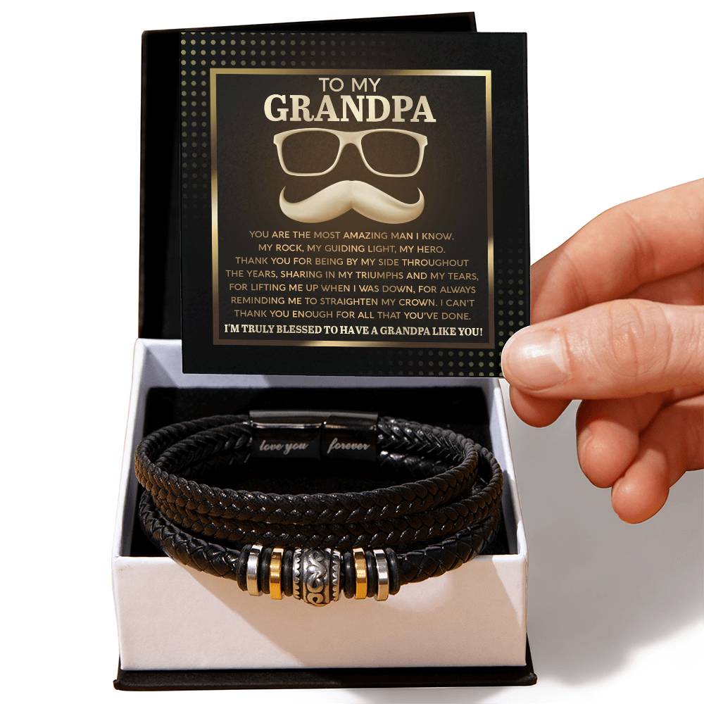 "To My Grandpa, My Hero" – Love You Forever Bracelet Gift