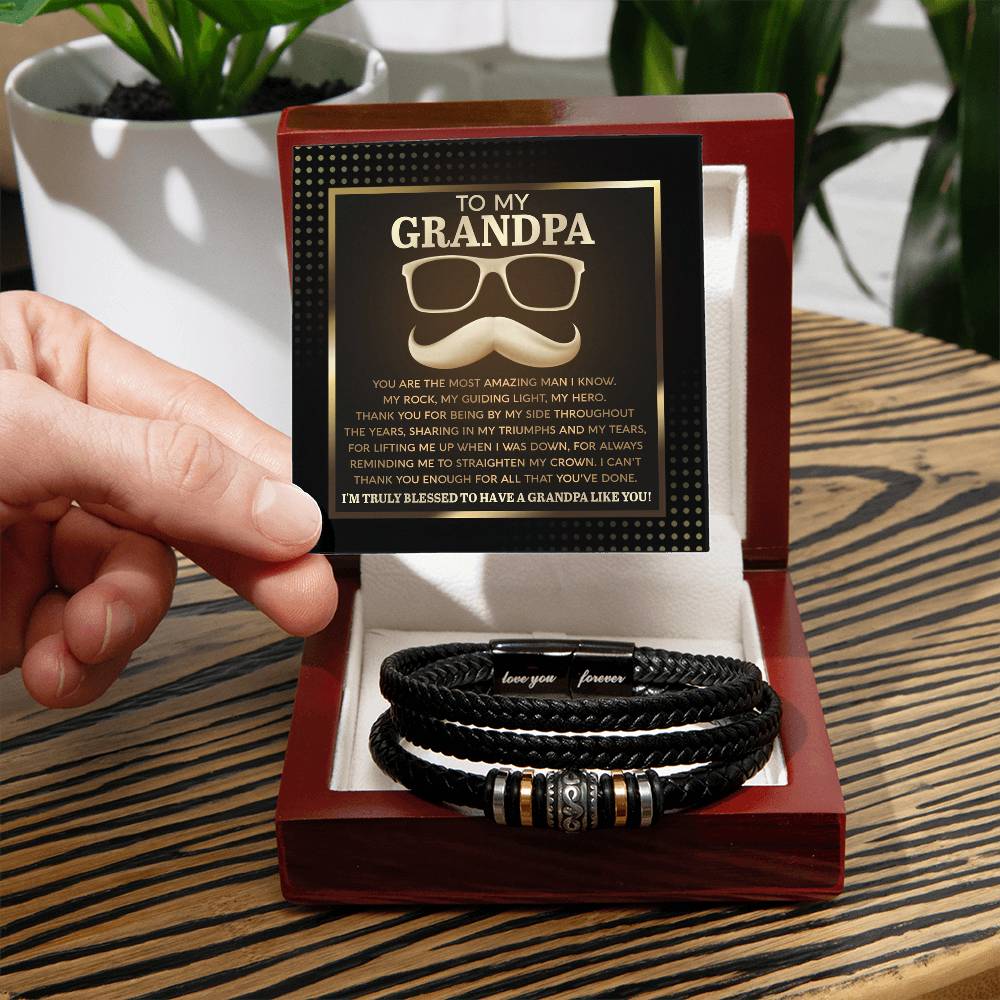 "To My Grandpa, My Hero" – Love You Forever Bracelet Gift
