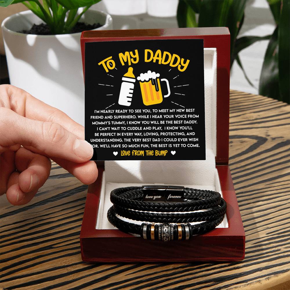 "To My Daddy from the Bump" – First Father's Day Bracelet Gift