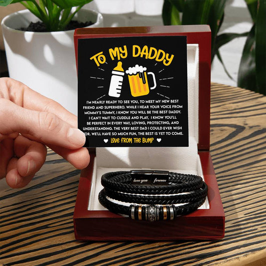 "To My Daddy from the Bump" – First Father's Day Bracelet Gift