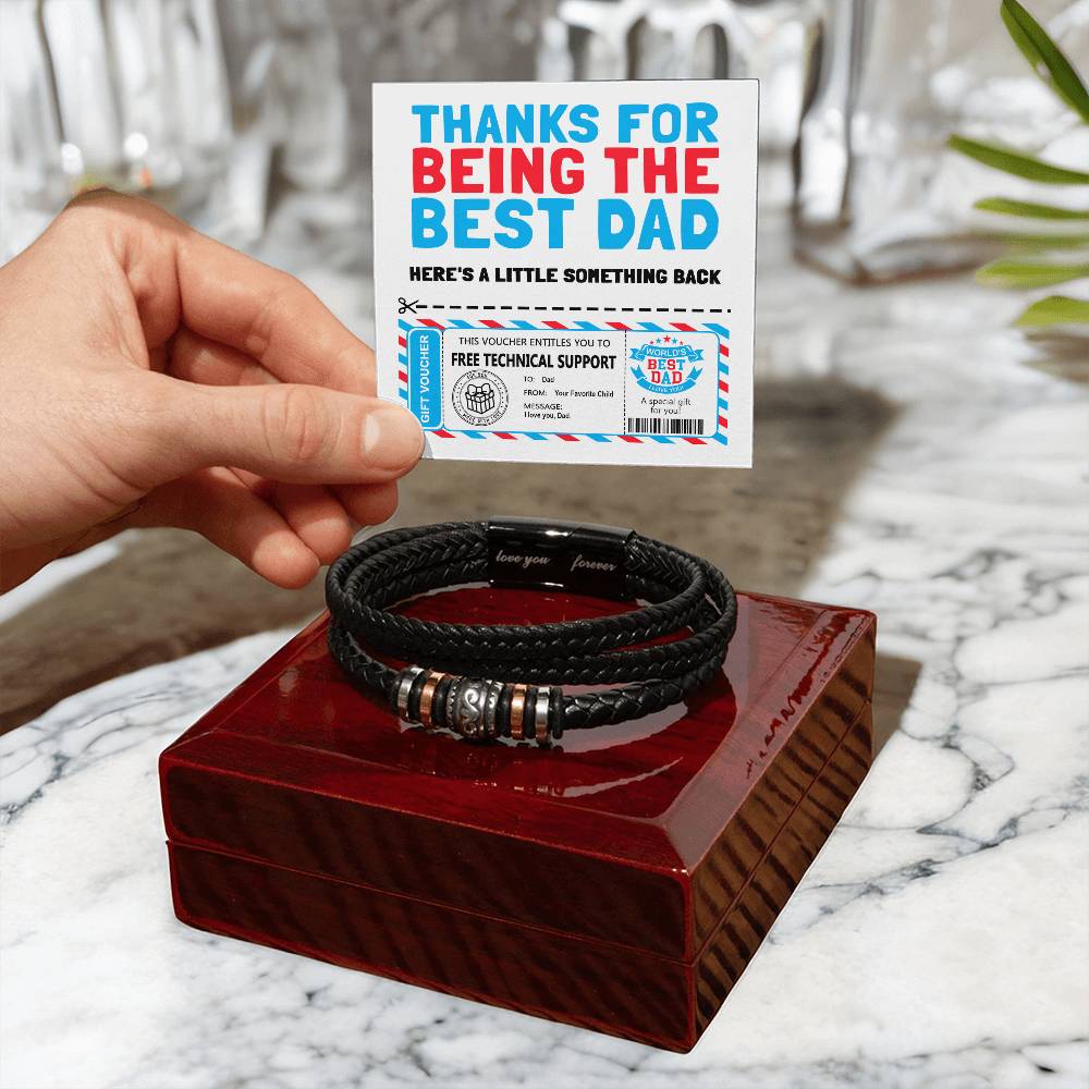 "Thanks for Being the Best Dad" – Funny Tech Support Bracelet Gift from Favorite Child