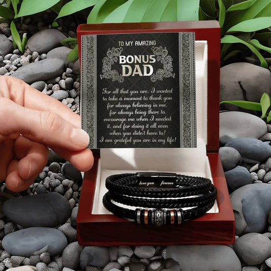 "To My Amazing Bonus Dad" – Love You Forever Bracelet