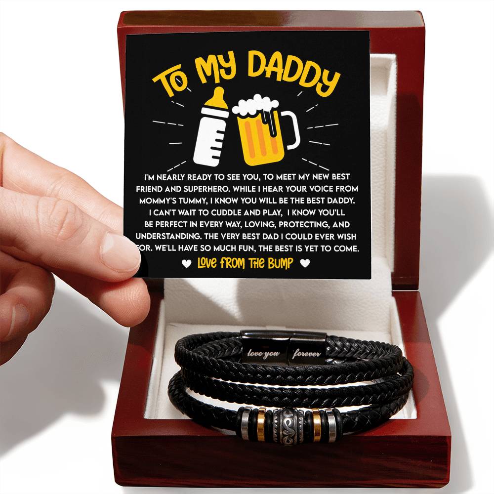 "To My Daddy from the Bump" – First Father's Day Bracelet Gift