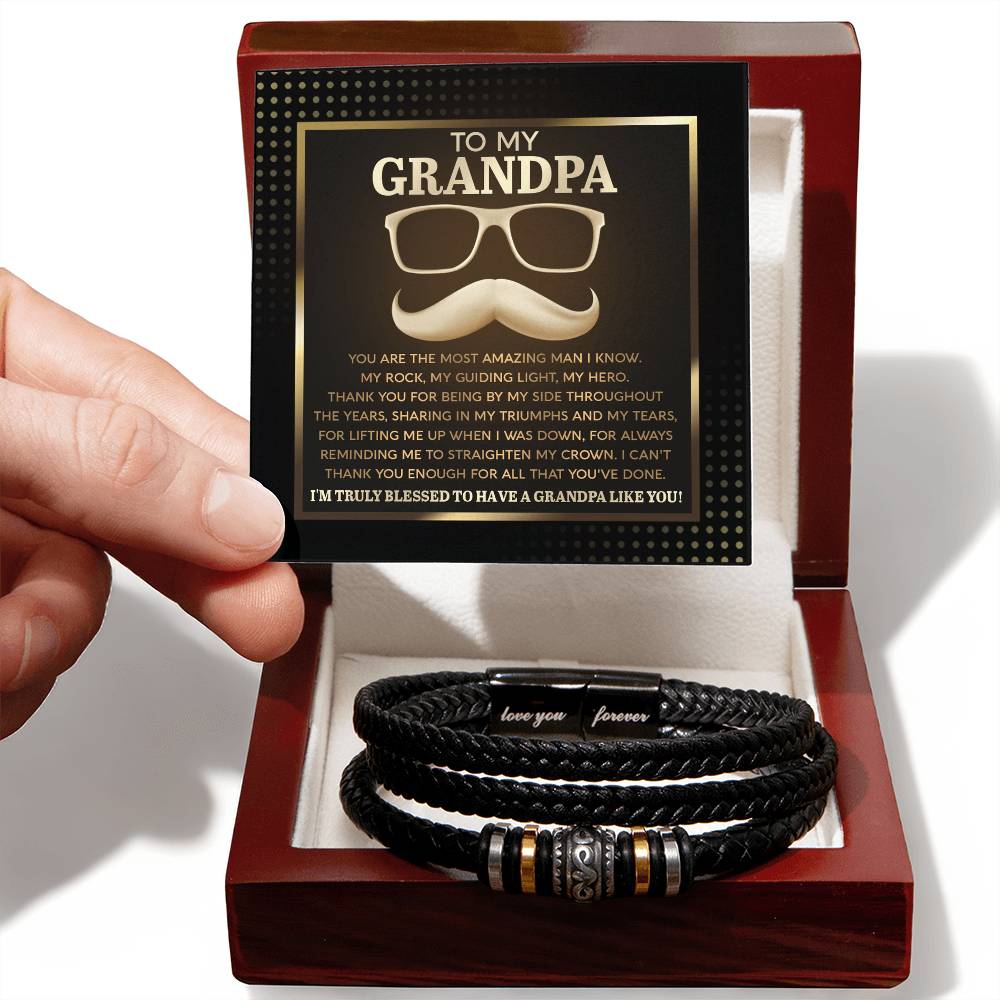 "To My Grandpa, My Hero" – Love You Forever Bracelet Gift