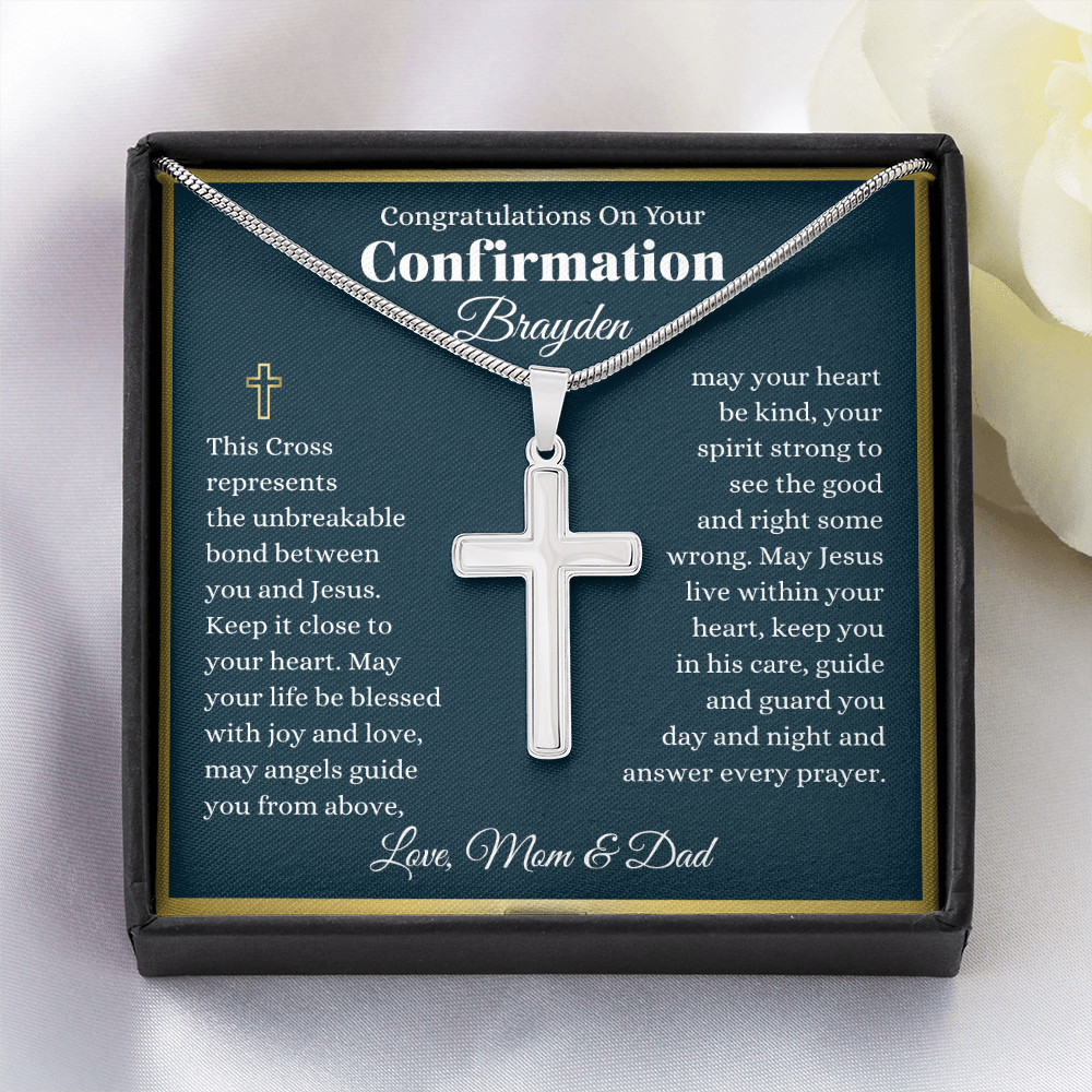 Personalized Confirmation Cross Necklace