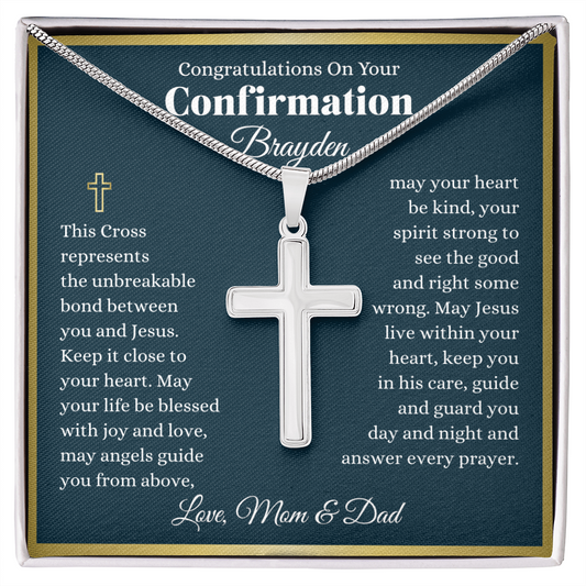 Personalized Confirmation Cross Necklace