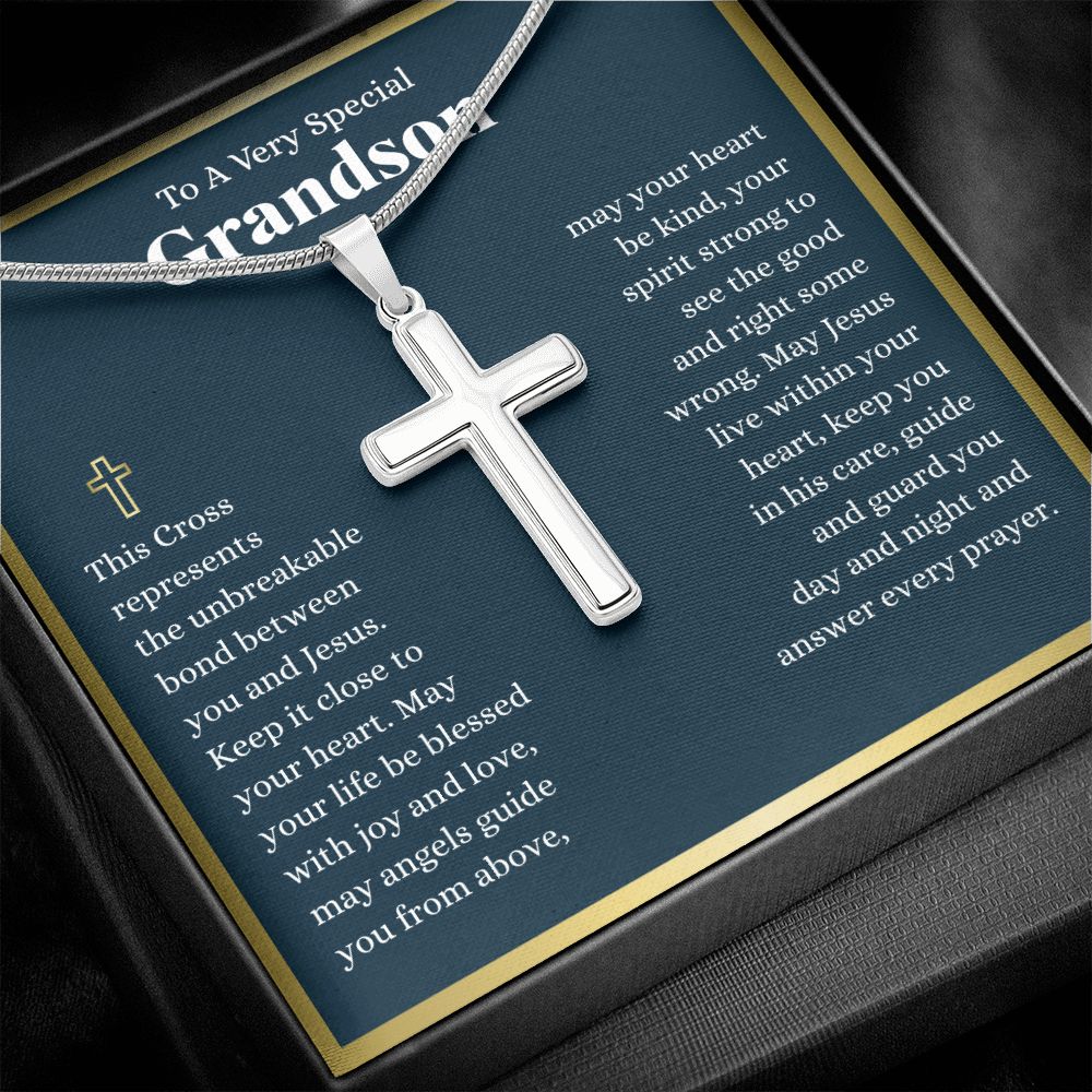 Grandson Every Prayer Cross Necklace