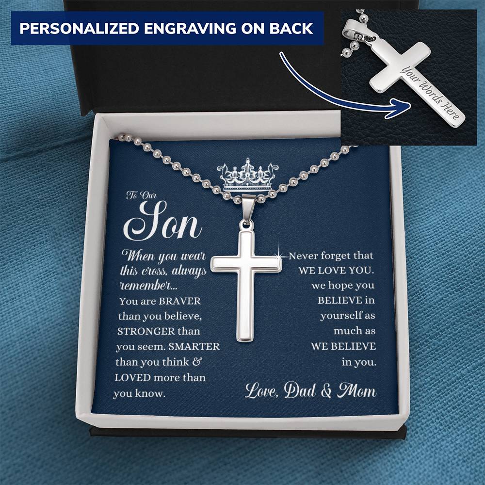 To Our Son - Ball Chain Necklace - From Dad & Mom - Custom Listing