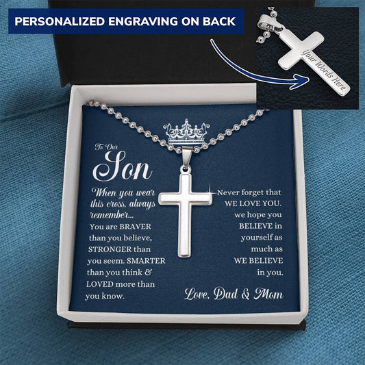 To Our Son - Ball Chain Necklace - From Dad & Mom - Custom Listing