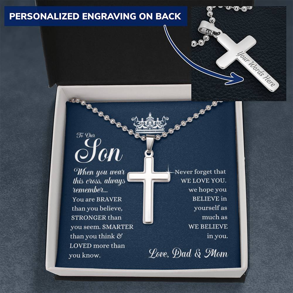 To Our Son - Ball Chain Necklace - From Dad & Mom - Custom Listing