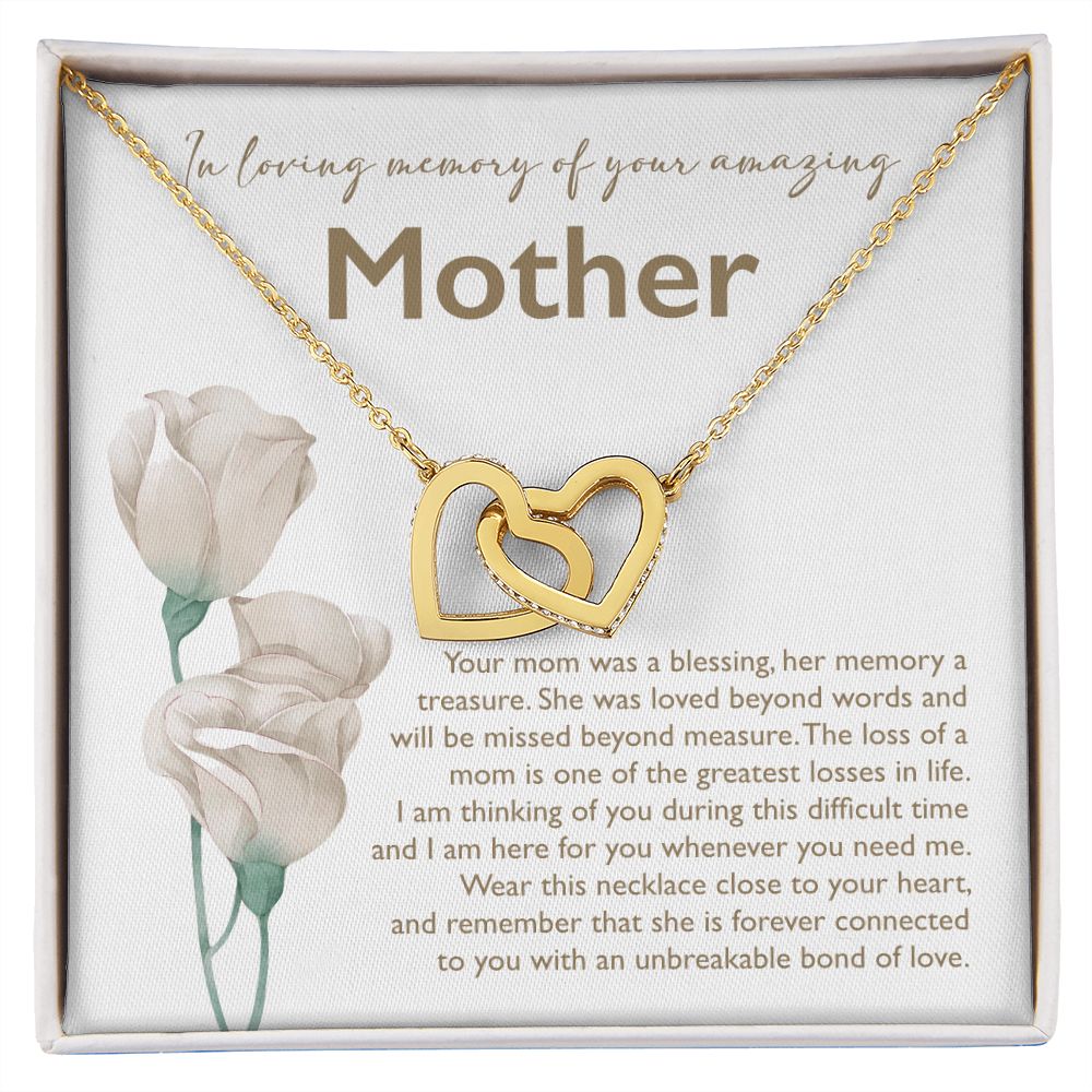 In Loving Memory Of Your Mother - Interlocking Heart Necklace