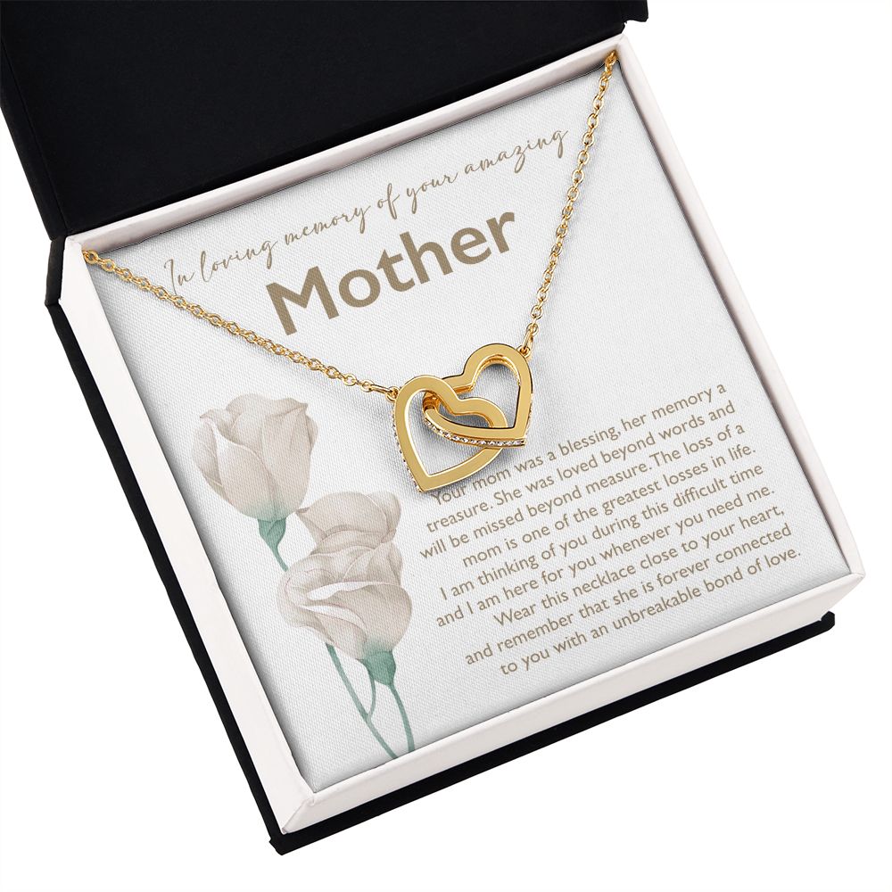 In Loving Memory Of Your Mother - Interlocking Heart Necklace