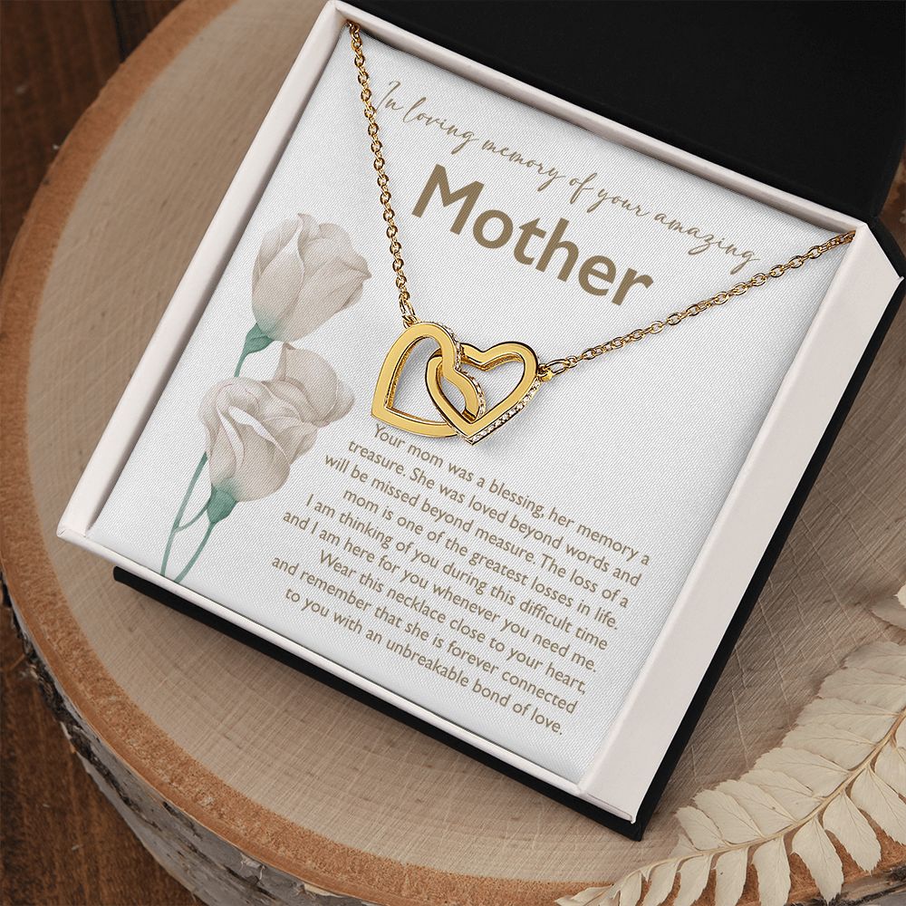 In Loving Memory Of Your Mother - Interlocking Heart Necklace