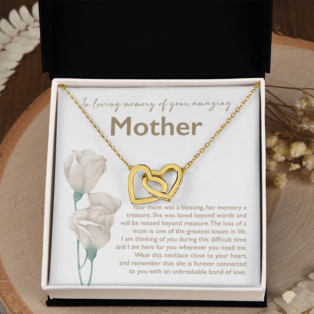 In Loving Memory Of Your Mother - Interlocking Heart Necklace